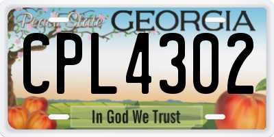 GA license plate CPL4302