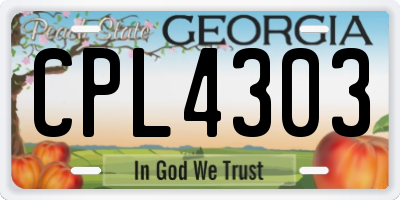 GA license plate CPL4303