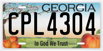 GA license plate CPL4304