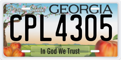 GA license plate CPL4305