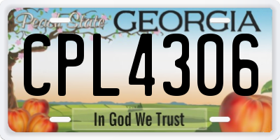 GA license plate CPL4306