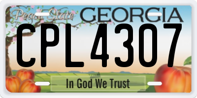 GA license plate CPL4307