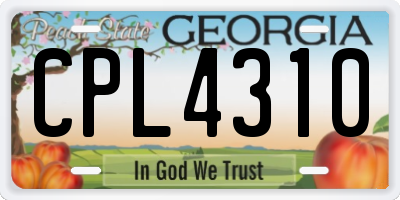 GA license plate CPL4310