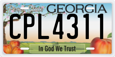 GA license plate CPL4311