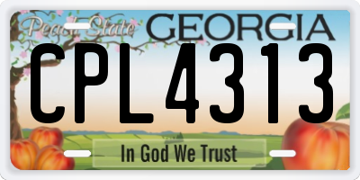 GA license plate CPL4313