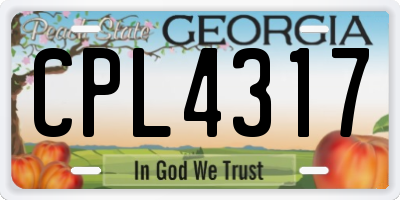 GA license plate CPL4317