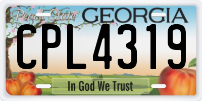 GA license plate CPL4319