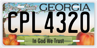 GA license plate CPL4320
