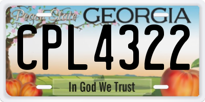 GA license plate CPL4322