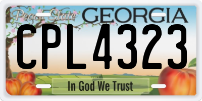 GA license plate CPL4323