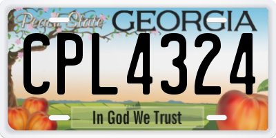 GA license plate CPL4324