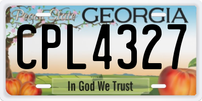 GA license plate CPL4327