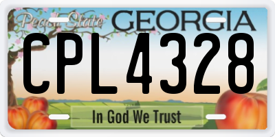 GA license plate CPL4328