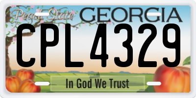 GA license plate CPL4329