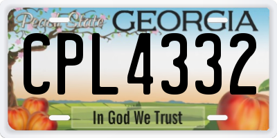 GA license plate CPL4332