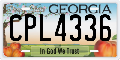 GA license plate CPL4336