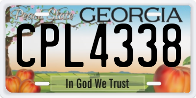 GA license plate CPL4338