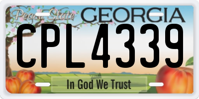 GA license plate CPL4339