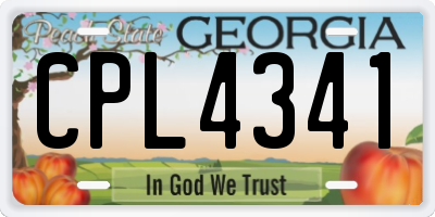 GA license plate CPL4341