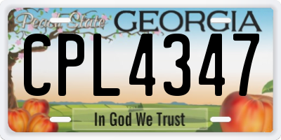 GA license plate CPL4347