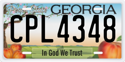 GA license plate CPL4348