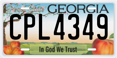 GA license plate CPL4349