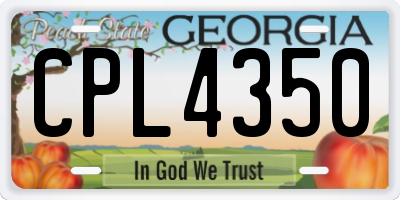 GA license plate CPL4350