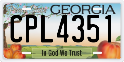 GA license plate CPL4351