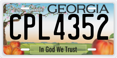 GA license plate CPL4352