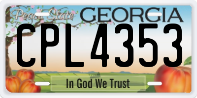 GA license plate CPL4353
