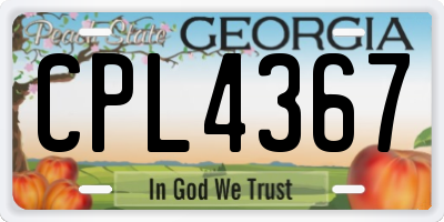 GA license plate CPL4367