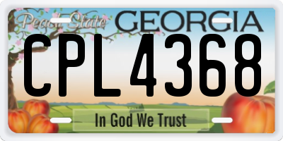 GA license plate CPL4368