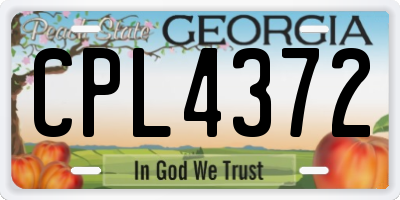 GA license plate CPL4372