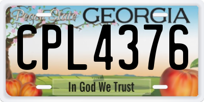 GA license plate CPL4376