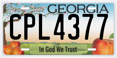 GA license plate CPL4377