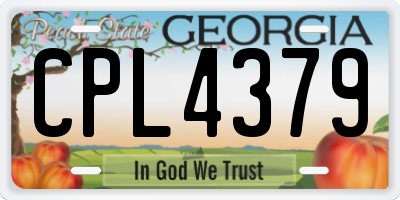 GA license plate CPL4379