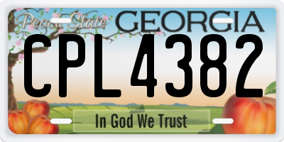 GA license plate CPL4382