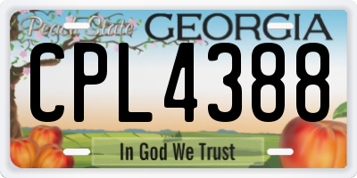 GA license plate CPL4388