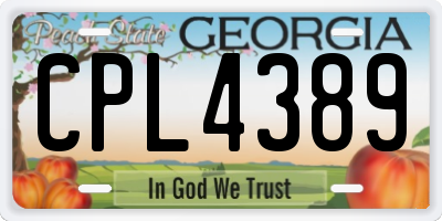 GA license plate CPL4389