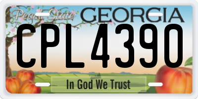 GA license plate CPL4390