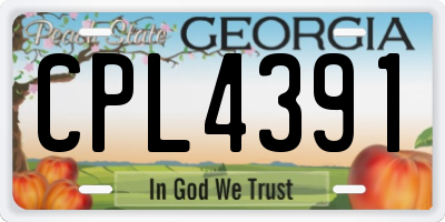 GA license plate CPL4391