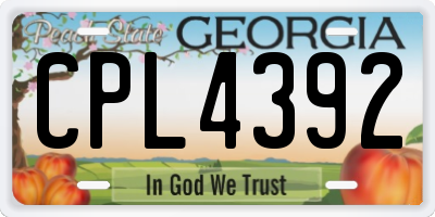 GA license plate CPL4392