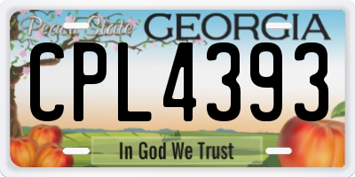 GA license plate CPL4393