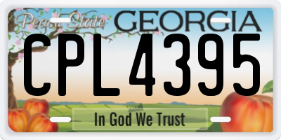 GA license plate CPL4395