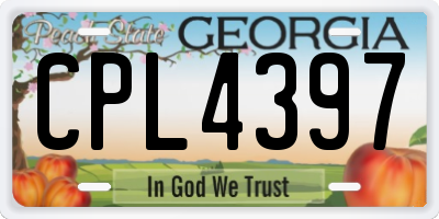 GA license plate CPL4397