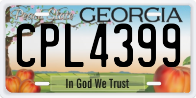 GA license plate CPL4399
