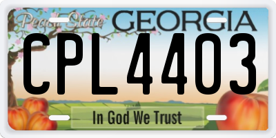 GA license plate CPL4403