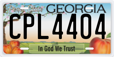 GA license plate CPL4404