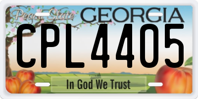GA license plate CPL4405