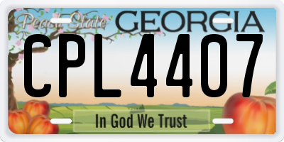 GA license plate CPL4407